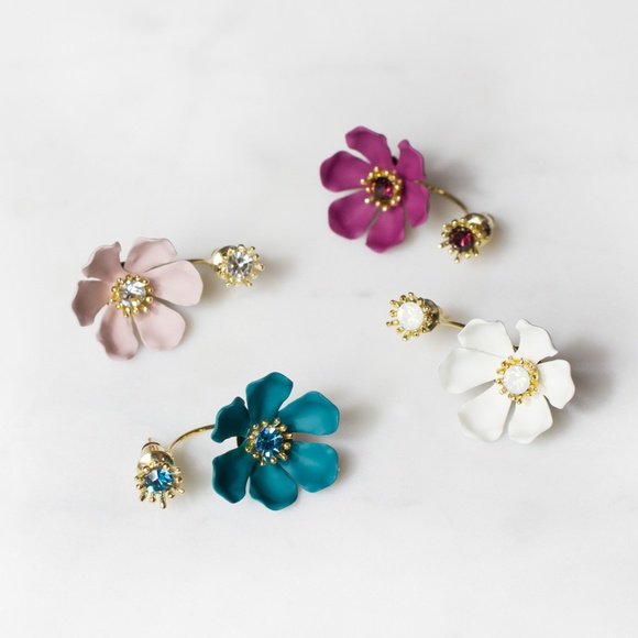 Anthropologie 'Dusk Blossom' Earrings By Zenzii - Picture 6 of 6